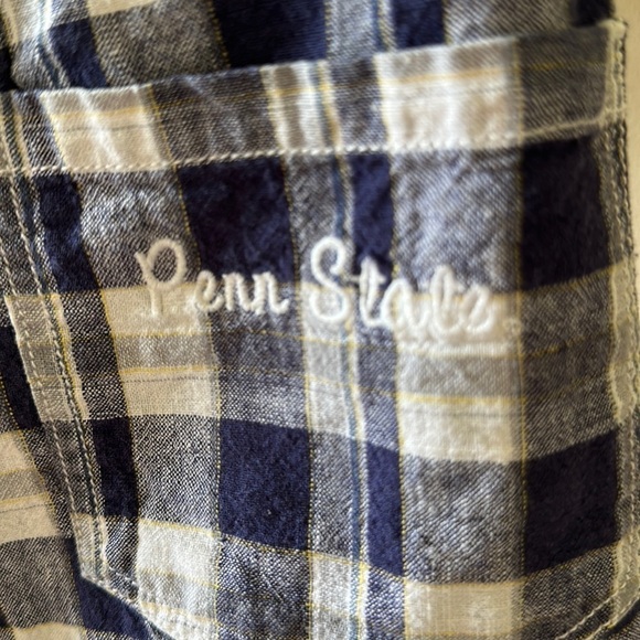 Penn State PSU Nittany Lion’s Plaid Linen/Cotton Blend Drawstring Shorts Size 11 - Picture 7 of 11